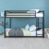 Twin over Twin size Modern Low Height Black Metal Bunk Bed