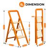 3 Step Ladder Folding Step Stool for Adults with Wide Anti-Slip Pedal, Aluminium Lightweight Foldable Step Ladders for Home Kitchen Office