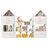 Versatile Children's Bookshelf with House-Shaped Design, Multi-Functional Storage for Books and Toys, Adjustable Placement