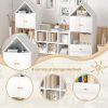 Versatile Children's Bookshelf with House-Shaped Design, Multi-Functional Storage for Books and Toys, Adjustable Placement