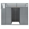 Full Size Loft Bed with Wardrobe,Desk and Shelves,Grey