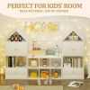 Versatile Children's Bookshelf with House-Shaped Design, Multi-Functional Storage for Books and Toys, Adjustable Placement