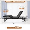 Adjustable Bed Base Frame Queen Bed Frame with Head and Foot Incline Wireless Remote Zero Gravity Quiet Motor Black Queen