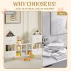 Versatile Children's Bookshelf with House-Shaped Design, Multi-Functional Storage for Books and Toys, Adjustable Placement