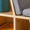 6-Cubby Kids Bookcase with Reading Nook and Cushion, Multi-Purpose Storage Organizer for Bedroom, Living Room, Natural