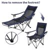 Foldable Camping Chair 330LBS Load Heavy Duty Steel Lawn Chair Collapsible Chair with Reclining Backrest Angle Cup Holder Pillow Side Pocket Carry Bag