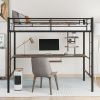 Loft Bed with Desk and Shelf ;  Space Saving Design; Twin