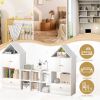 Versatile Children's Bookshelf with House-Shaped Design, Multi-Functional Storage for Books and Toys, Adjustable Placement