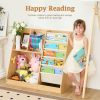 Kids Bookshelf and Toy Storage Organizer, Wooden Kids Book Shelf,Childrens Bookshelf, Bookcase for Kids Room,Nursery Bookcase for Kids, Children