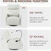 Rocking Recliner Chair,360 Degree Swivel Nursery Rocking Chair,Glider Chair,Modern Small Rocking Swivel Recliner Chair for Bedroom