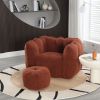 Soft Bean Bag Chair with High Resilient Foam(Chips)for living room and bedroom,Comfortable Square Lazy Sofa with Footstool, Cover for Adults to Gaming