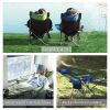 Foldable Camping Chair 330LBS Load Heavy Duty Steel Lawn Chair Collapsible Chair with Reclining Backrest Angle Cup Holder Pillow Side Pocket Carry Bag
