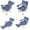 Foldable Camping Chair 330LBS Load Heavy Duty Steel Lawn Chair Collapsible Chair with Reclining Backrest Angle Cup Holder Pillow Side Pocket Carry Bag