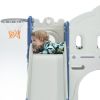 Kids Slide Playset Structure, Freestanding Castle Climber with Slide and Basketball Hoop, Toy Storage Organizer for Toddlers