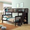 Stairway Twin-Over-Full Bunk Bed with Storage and Guard Rail for Bedroom, Espresso color(OLD SKU :LP000019AAP)