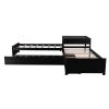 L-shaped Platform Bed with Trundle and Drawers Linked with built-in Desk,Twin,Espresso(Old SKU:SM000916AAP)