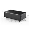 Modern Smart Coffee Table with Built-in Fridge, Bluetooth Speaker, Wireless Charging Module, Touch Control Panel, Power Socket, USB Interface