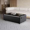 Modern Smart Coffee Table with Built-in Fridge, Bluetooth Speaker, Wireless Charging Module, Touch Control Panel, Power Socket, USB Interface