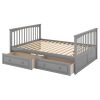 Full over Full Bunk Bed with Drawers, Convertible Beds, Gray(OLD SKU:SM000241AAE-1)