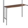 Twin Metal Loft Bed with Desk, Ladder and Guardrails, Loft Bed for Bedroom, Silver(OLD SKU : MF195191AAN)