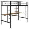 Loft Bed with Desk and Shelf ;  Space Saving Design; Twin