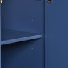36-inch Bathroom Vanity, Transitional Style Bathroom Cabinet with Resin Sink, Navy Blue Single Bathroom Cabinet