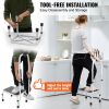 VEVOR Step Stool 1-Step 330lbs Capacity, 3 Adjustable Height with Handle Steel Step Ladder, Portable Toddler Step Stools for Adults