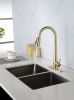 Kitchen Faucet with Pull Down Sprayer , High Arc Single Handle Kitchen Sink Faucet with Deck Plate, Commercial Modern Stainless Steel Kitchen Faucets