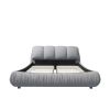 King Size Luxury Upholstered Platform Bed with Oversized Padded Backrest and Solid Wood Frame,suitable for Multiple heights of mattresses