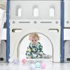 Kids Slide Playset Structure, Freestanding Castle Climber with Slide and Basketball Hoop, Toy Storage Organizer for Toddlers