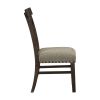 Classic Brown Finish Dining Chairs Set of 2, Upholstered Seat Nailhead Trim Wooden Dining Kitchen Furniture