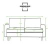 56.3" Velvet Round Arm Apartment Loveseat