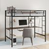 Loft Bed with Desk and Shelf ;  Space Saving Design; Twin