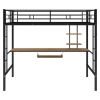 Loft Bed with Desk and Shelf ;  Space Saving Design; Twin