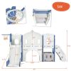 Kids Slide Playset Structure, Freestanding Castle Climber with Slide and Basketball Hoop, Toy Storage Organizer for Toddlers
