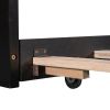 L-shaped Platform Bed with Trundle and Drawers Linked with built-in Desk,Twin,Espresso(Old SKU:SM000916AAP)