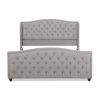 Marcella Upholstered Shelter Headboard Bed Set, King, Silver Grey Polyester