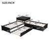 L-shaped Platform Bed with Trundle and Drawers Linked with built-in Desk,Twin,Espresso(Old SKU:SM000916AAP)