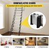 VEVOR Attic Steps Pull Down 12 Steps Attic Stairs Alloy Attic Access Ladder, Black Pulldown Attic Stairs, Wall-mounted Folding Stairs for Attic