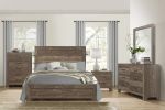 Rustic Brown Finish Full Size Panel Bed Wooden Bedroom Furniture 1pc, Bed in a Box