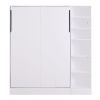 Full Size Murphy Bed Wall Bed with Sofa,with Shelves,White
