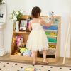 Kids Bookshelf and Toy Storage Organizer, Wooden Kids Book Shelf,Childrens Bookshelf, Bookcase for Kids Room,Nursery Bookcase for Kids, Children