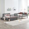 Full over Full Bunk Bed with Drawers, Convertible Beds, Gray(OLD SKU:SM000241AAE-1)