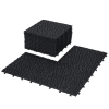 12 x 12 Inch Black Interlocking Deck Tiles Plastic Waterproof Outdoor All Weather Anti-slip Bathroom Shower Balcony Porch Strong Weight Capacity Upto