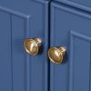 36-inch Bathroom Vanity, Transitional Style Bathroom Cabinet with Resin Sink, Navy Blue Single Bathroom Cabinet