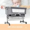 Baby Bassinet, Bedside Sleeper,Foldable Baby Bed to Bed, Adjustable Portable Bed for Infant/Baby/Newborn,with Mosquito Nets, Large Storage Bag