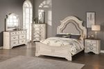 Antique White Wooden 1pc Dresser Only Bedroom Formal Antique Walnut Top Storage 7-Drawers Dresser Table (NO MIRROR)
