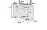 Antique White Wooden 1pc Dresser Only Bedroom Formal Antique Walnut Top Storage 7-Drawers Dresser Table (NO MIRROR)