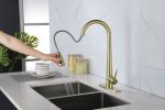 Kitchen Faucet with Pull Down Sprayer , High Arc Single Handle Kitchen Sink Faucet with Deck Plate, Commercial Modern Stainless Steel Kitchen Faucets